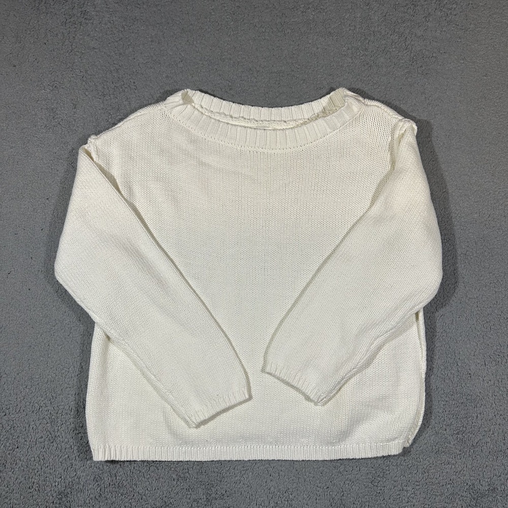 Dissh Women's Crewneck Sweater Women's Medium White Knit Pullover #3915